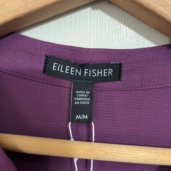 Eileen Fisher NWT Button-Front Long-Sleeve Drawstring Tencel Shirt Dress - Picture 12 of 13